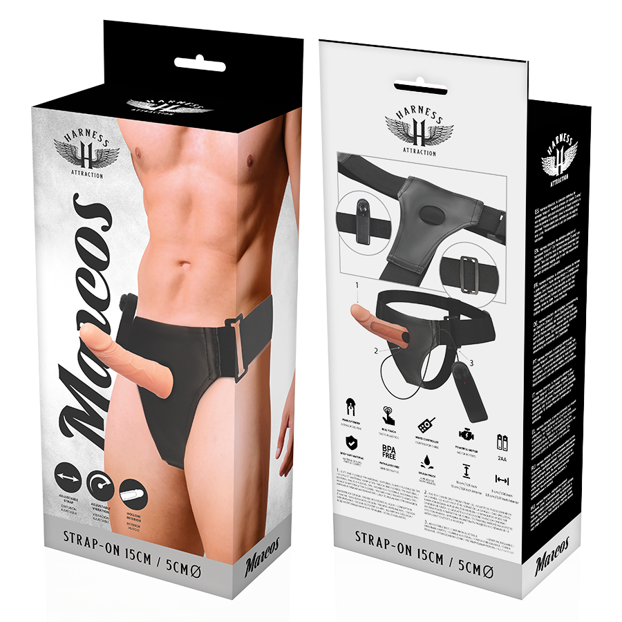 Harness Attraction Rnes Hollow Frames With Vibrator 15 Cm -O- 5 Cm