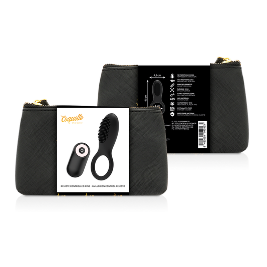 Coquette Toys Coquette Chic Desire - Cock Ring Remote Control Rechargeable Black/ Gold