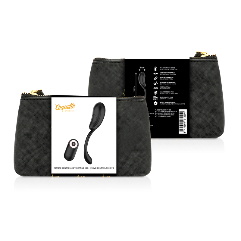 Coquette Toys Coquette Chic Desire - Vibrating Egg Remote Control Rechargeable Black/ Gold