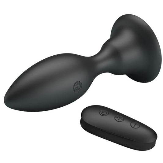 Mr Play Anal Plug With Vibration Black Remote Control