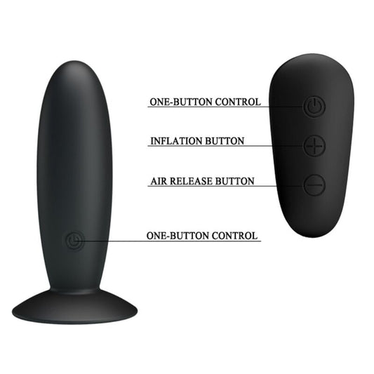 Mr Play Anal Plug With Vibration Black Remote Control