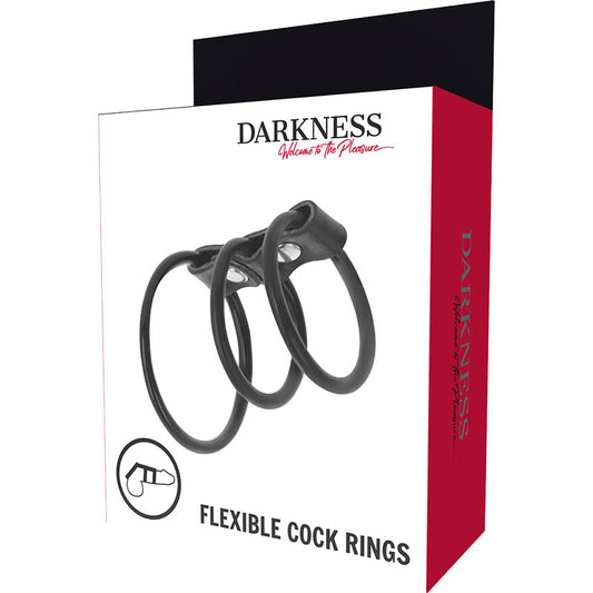 Darkness Bondage Darkness - Set Of 3 Flexible Penis Rings