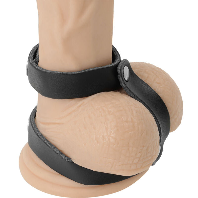 Darkness Bondage Darkness - Leather Adjustable Penis And Testicle Ring
