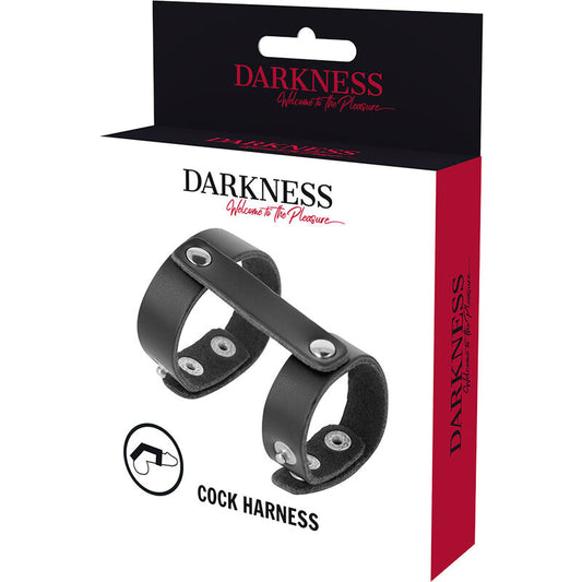 Darkness Bondage Darkness - Leather Adjustable Penis And Testicle Ring