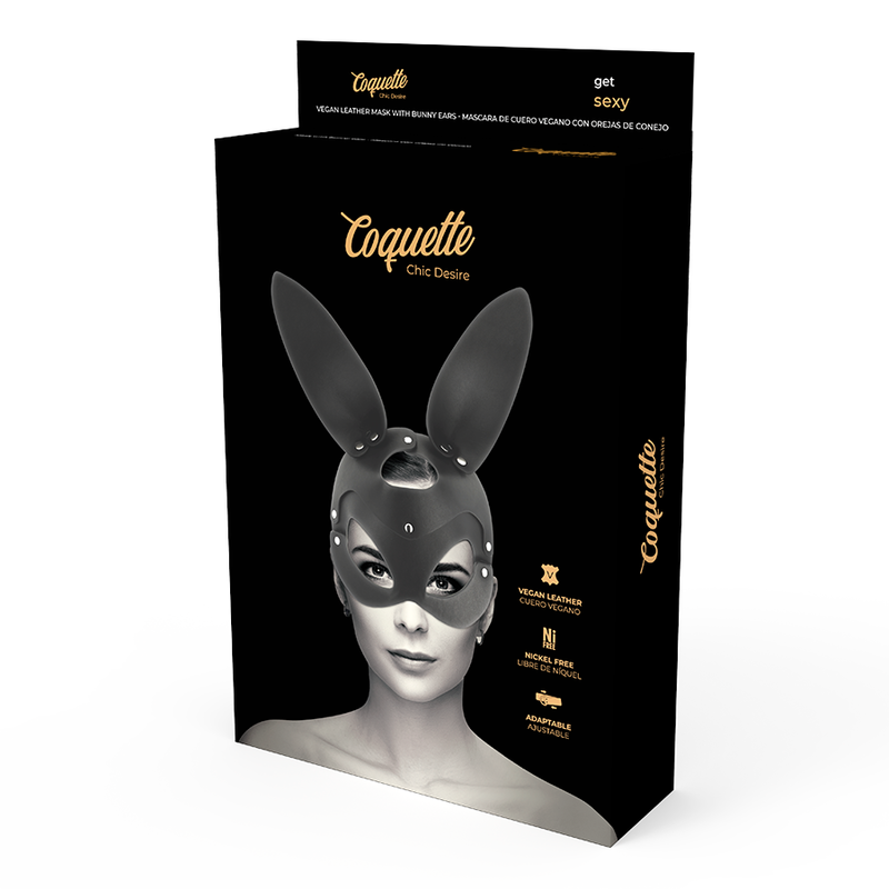 Coquette Accessories Coquette Chic Desire - Vegan Leather Mask With Bunny Ears