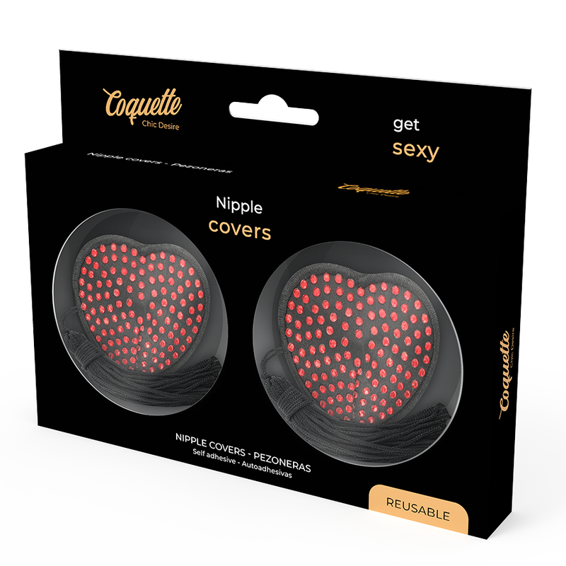 Coquette Accessories Coquette Chic Desire - Nipple Covers Heart Black / Red