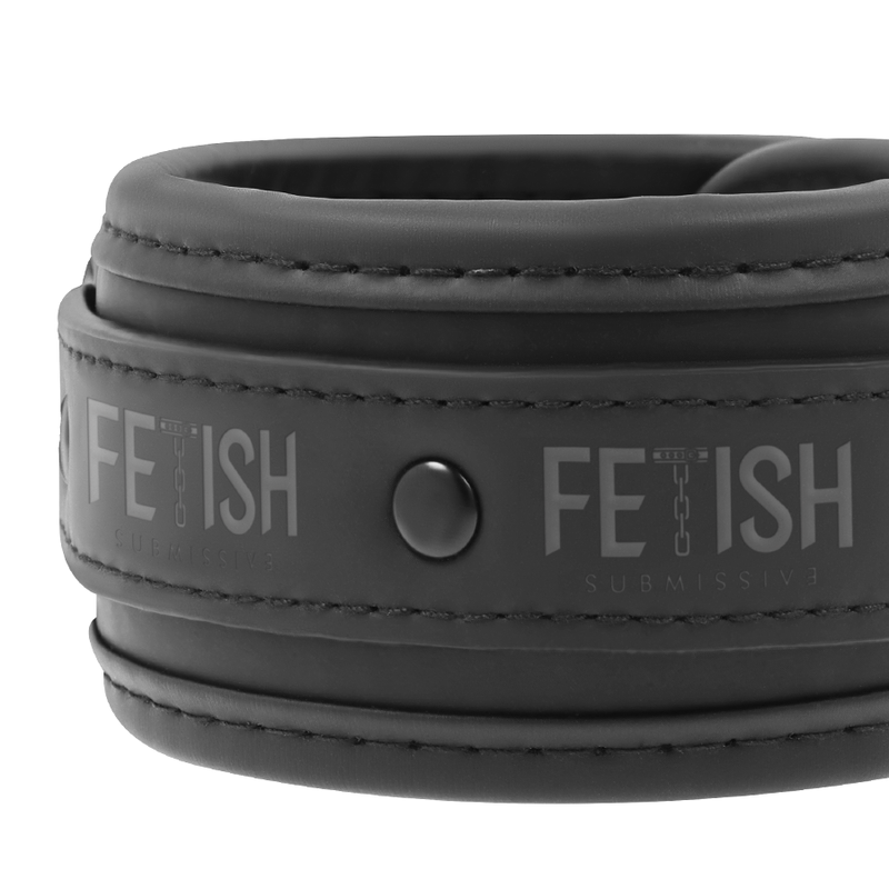 Fetish Submissive Bondage Fetish Submissive - Vegan Leather Necklace And Handcuffs With Noprene Lining