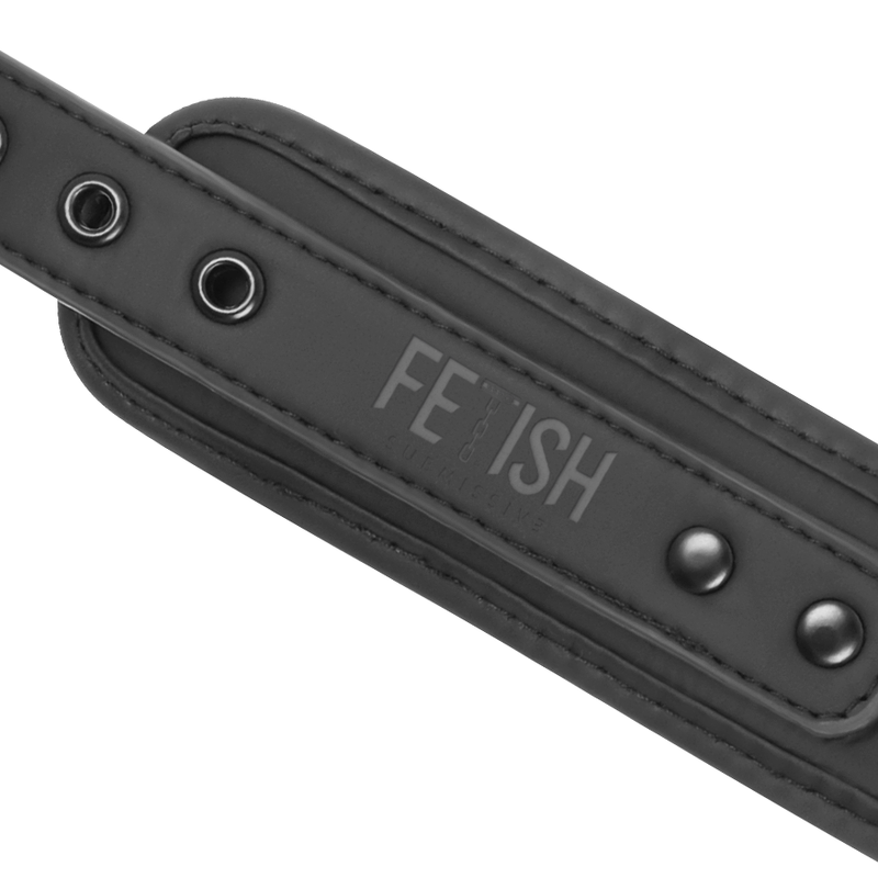Fetish Submissive Bondage Fetish Submissive - Vegan Leather Necklace And Handcuffs With Noprene Lining