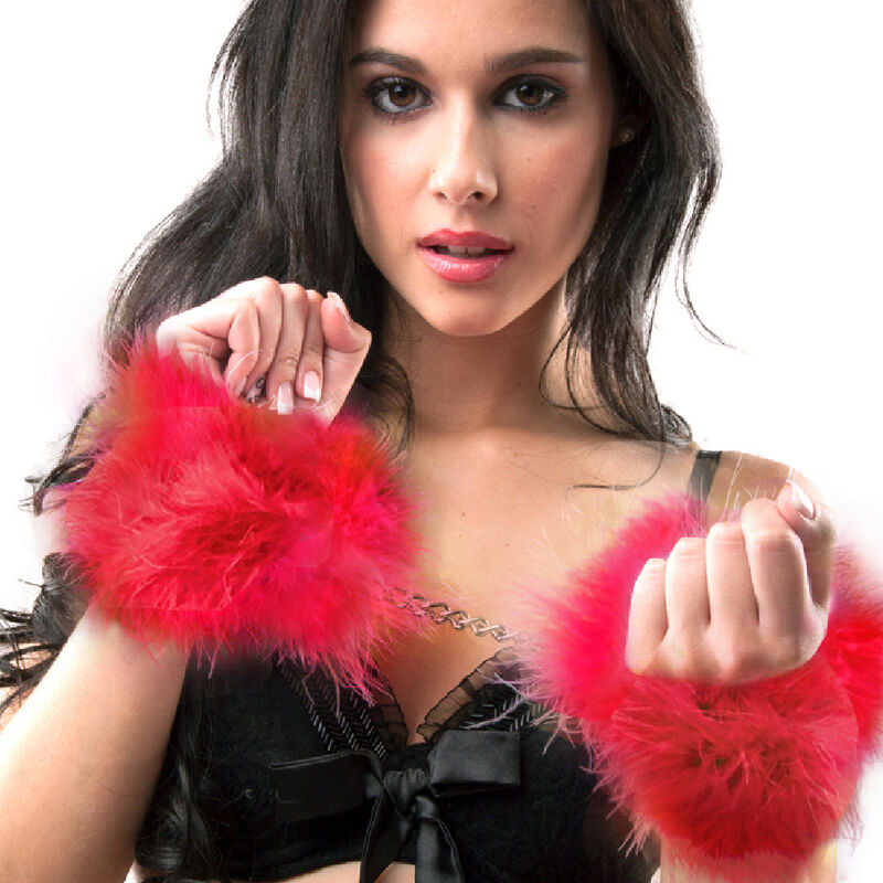 Secretplay 100% Fetish Secretplay - Red Marabou Handcuffs