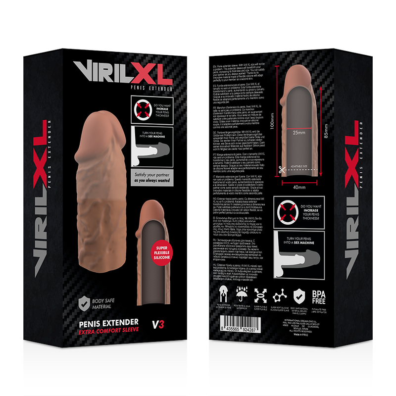 Virilxl Liquid Silicone V3 Brown Penis Extension