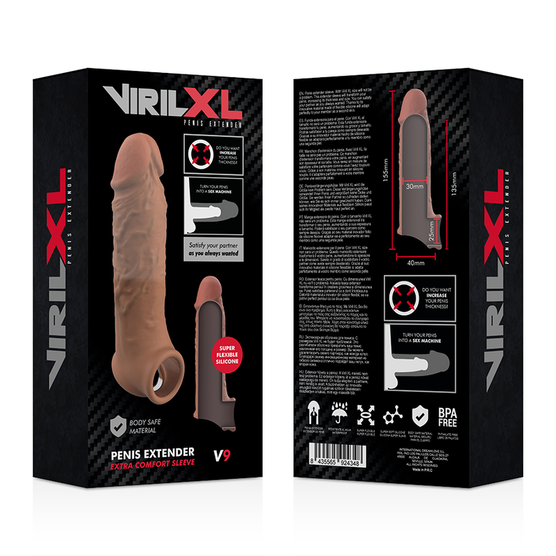 Virilxl Liquid Silicone V9 Brown Penis Extension