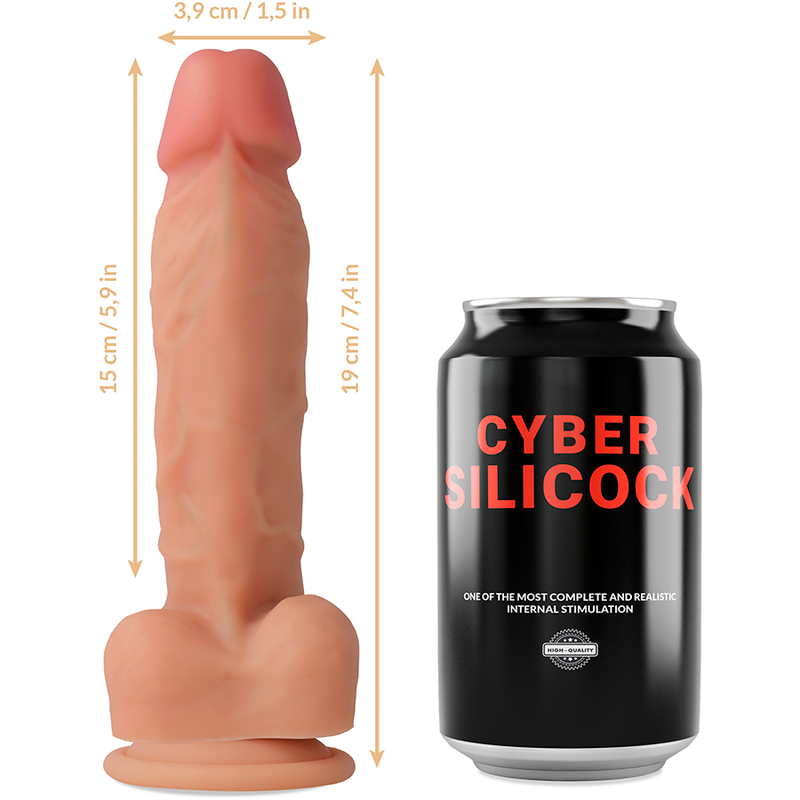 Cyber Silicock Strap-On Liquid Silicone Oliver With 3 Rings Free 19 Cm -O- 3.9 Cm