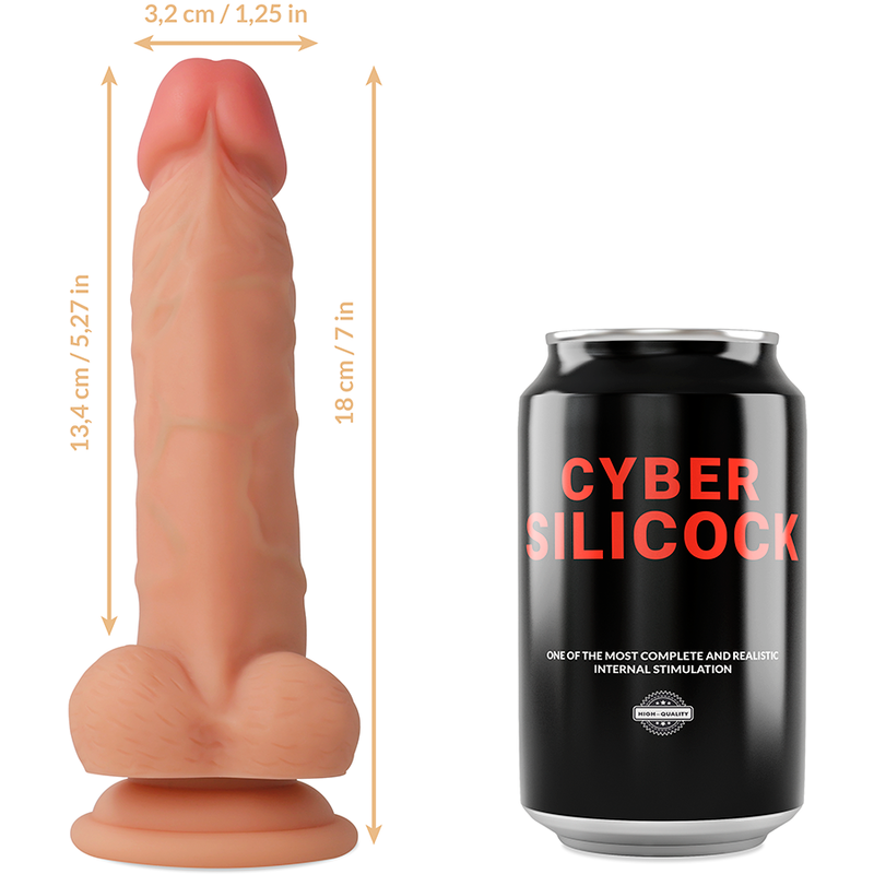 Cyber Silicock Strap-On Jude Liquid Silicone With 3 Rings Free 18 Cm -O- 3.2 Cm