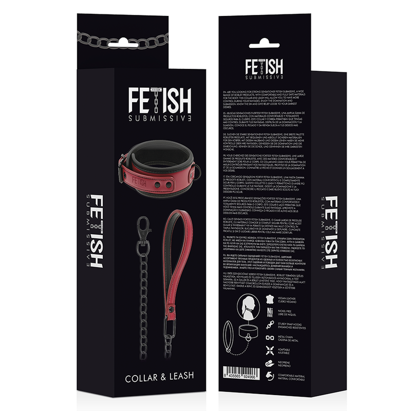 Fetish Submissive Dark Room Neoprene Lining Chain Necklace
