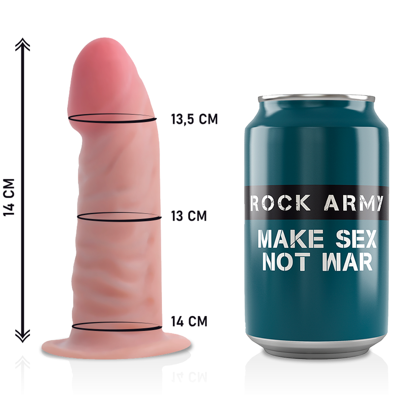 Rock Army Rockarmy - Harness + Dual Density Tiger Realistic Dildo 14 Cm -O- 4.46 Cm