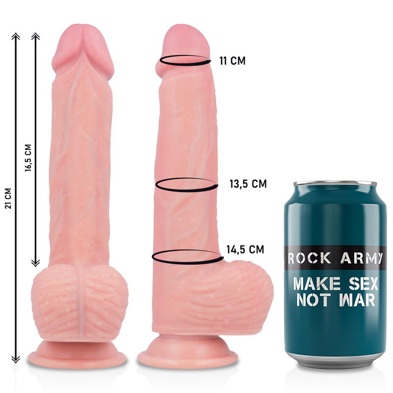 Rock Army Rockarmy - Harness + Liquid Silicone Premium Spitfire Realistic 21 Cm -O- 4.62 Cm
