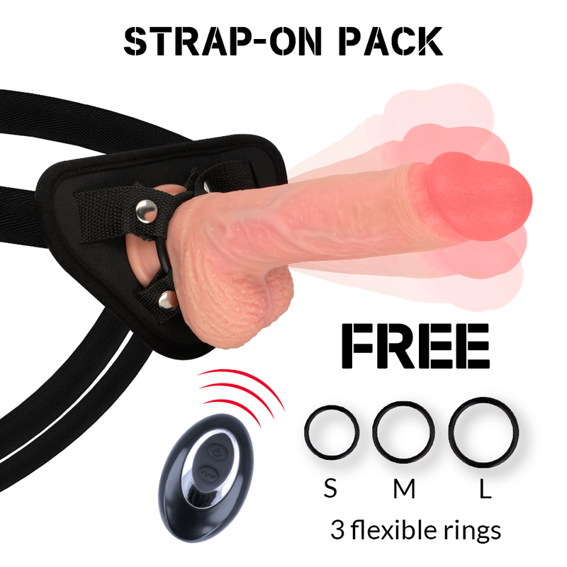 Rock Army Rockarmy - Harness + Liquid Silicone Vibrator Premium Apache Remote Control 20.5 Cm -O- 4.62 Cm
