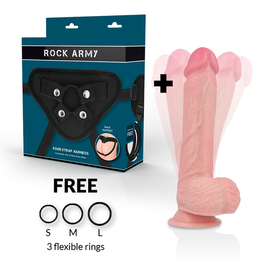 Rock Army Rockarmy - Harness + Hawk Rotator And Vibrator 22 Cm -O- 4.6 Cm