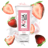Aqua Travel Vandbaseret Glidecreme Med Smag Og Duft Af jordbær 50 ml