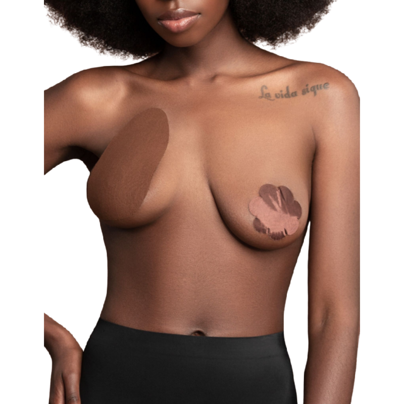 Bye Bra - Pull Ups Bye-Bra - Breasts Enhancer + 3 Pairs Of Satin Beige Cup A/C