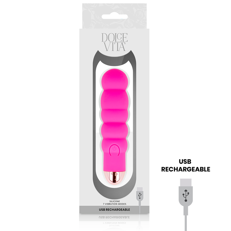 Dolce Vita Rechargeable Vibrator Six Pink 7 Speeds