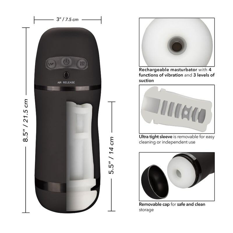 Calexotics Optimum Power Stroker Vibrating And Suction Functions