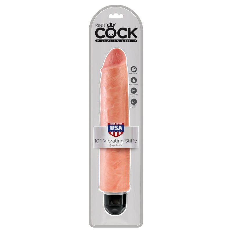 King Cock 25.4 Cm Vibrating Stiffy Flesh