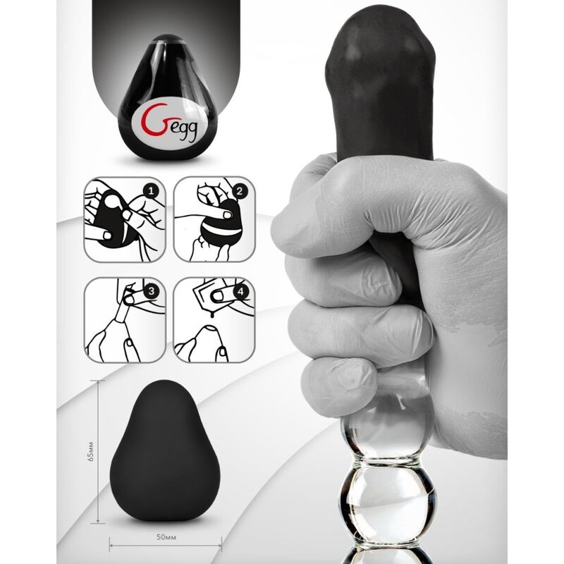 G-Vibe Reusable Textured Masturbator Egg Black