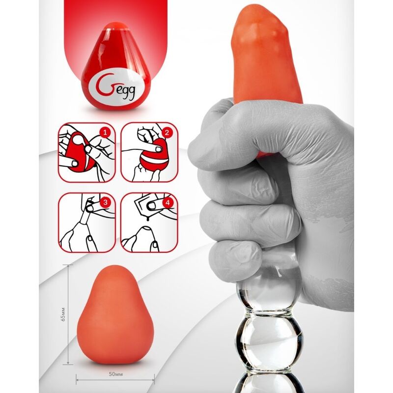 G-Vibe Reusable Textured Masturbator Egg Red