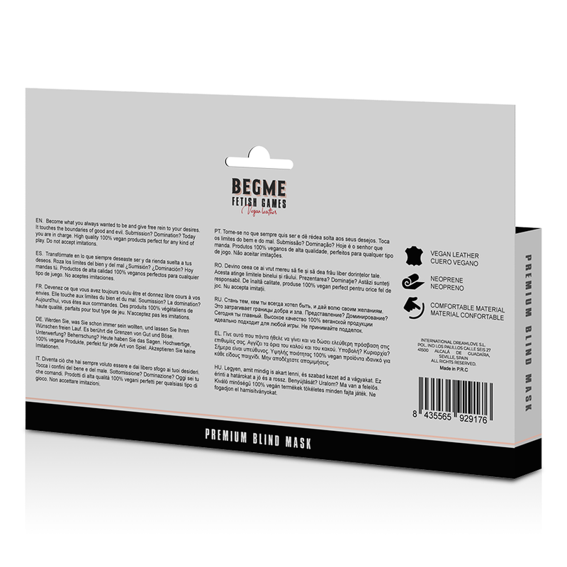 Begme Black Edition Begme -  Black Edition Premium Blind Mask  With Neoprene Lining