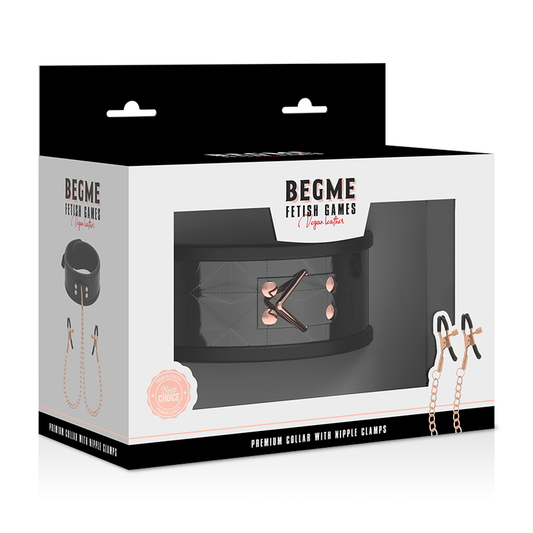Begme Black Edition Begme - Black Edition Collar With Nipple Clamps With Neoprene Lining
