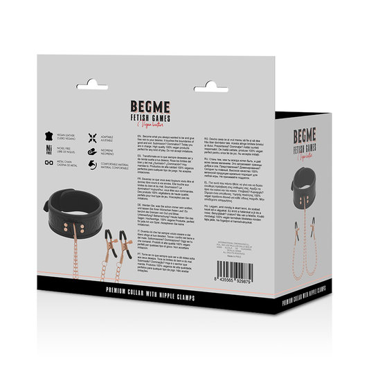 Begme Black Edition Begme - Black Edition Collar With Nipple Clamps With Neoprene Lining