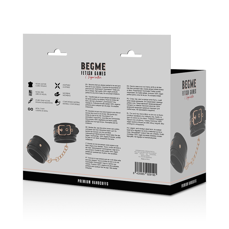 Begme Black Edition Begme -  Black Edition Premium Handcuffs With Neoprene Lining