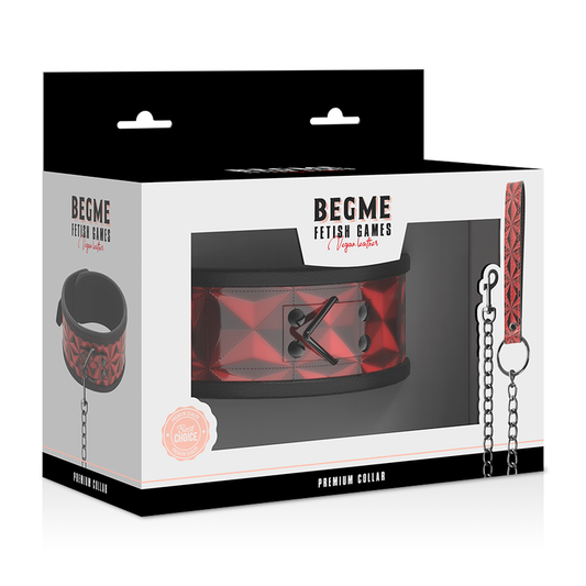 Begme Red Edition Begme - Red Edition Premium Vegan Leather Collar With Neoprene Lining