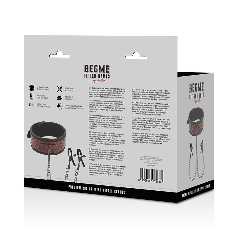 Begme Red Edition Begme - Red Edition Collar With Nipple Clamps With Neoprene Lining
