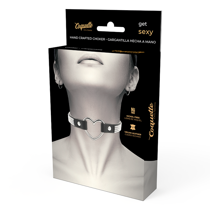 Coquette Accessories Coquette Chic Desire - Vegan Leather Choker With Heart
