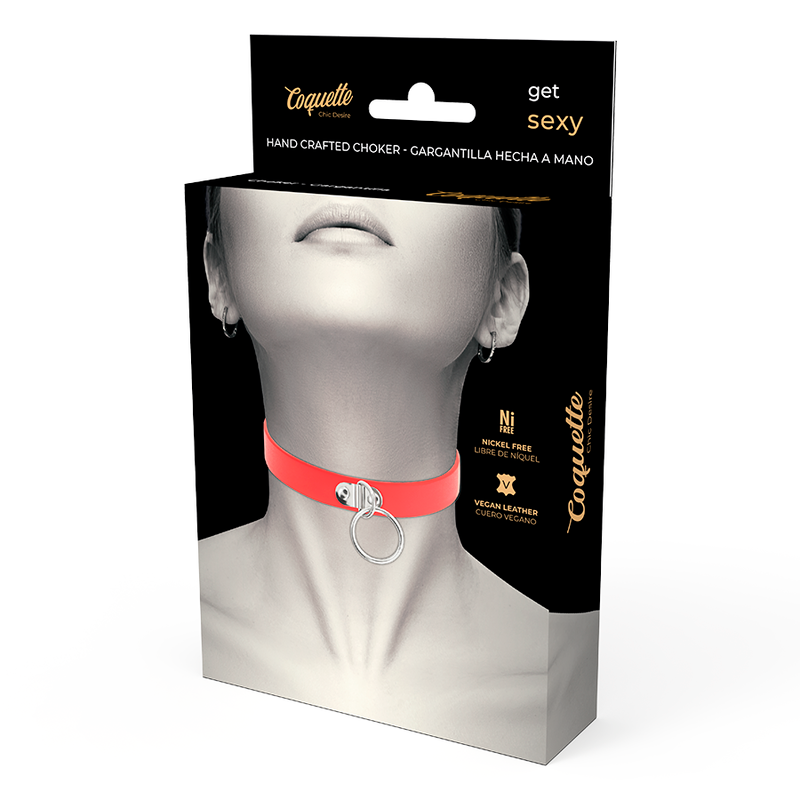 Coquette Accessories Coquette Chic Desire - Red Vegan Leather Necklace Woman Fetish Accessory