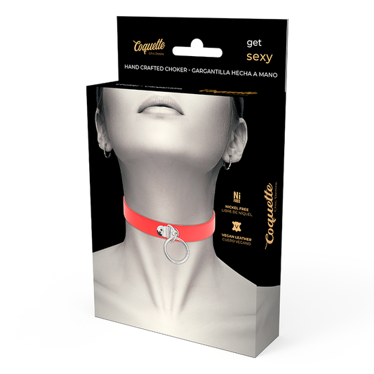 Coquette Accessories Coquette Chic Desire - Red Vegan Leather Necklace Woman Fetish Accessory