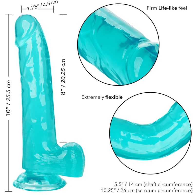 Calexotics Size Queen Dildo Blue 20.3 Cm