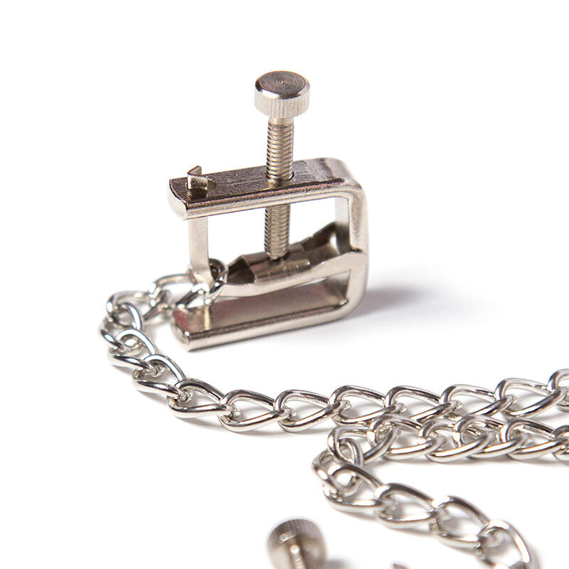 Ohmama Fetish Metal Screw Clamps With Chain