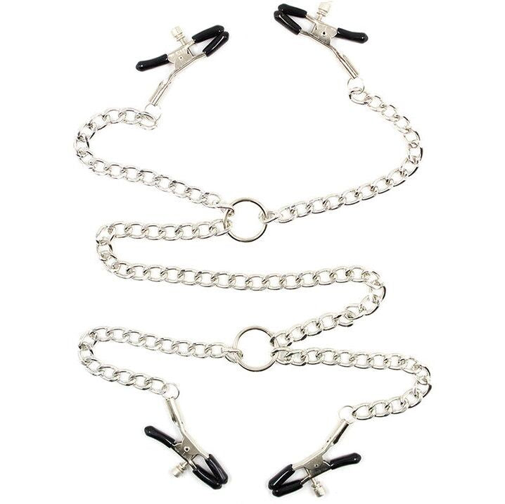 Ohmama Fetish 4 Nipple Clamps With Chains