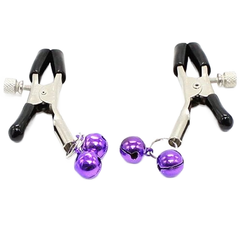Ohmama Fetish Nipple Clamps With Lilac Bell