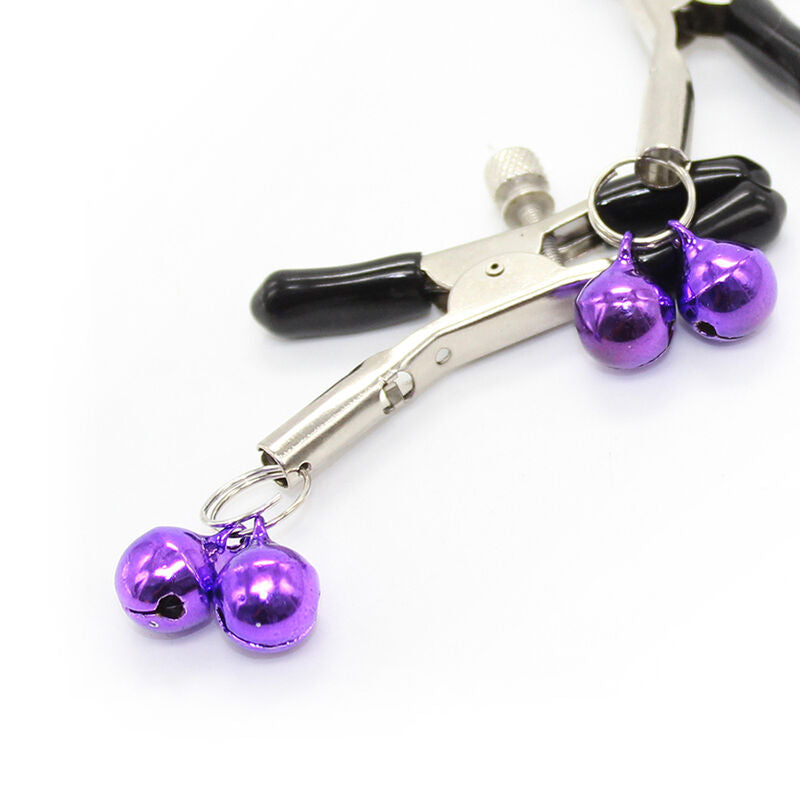 Ohmama Fetish Nipple Clamps With Lilac Bell