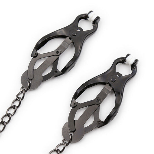 Ohmama Fetish Japanese Nipple Clamps With Black Chain