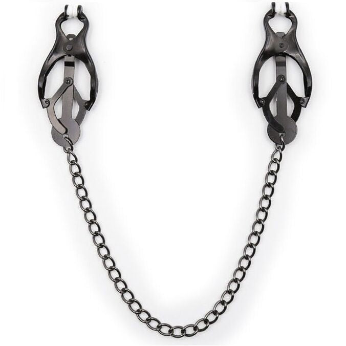 Ohmama Fetish Japanese Nipple Clamps With Black Chain