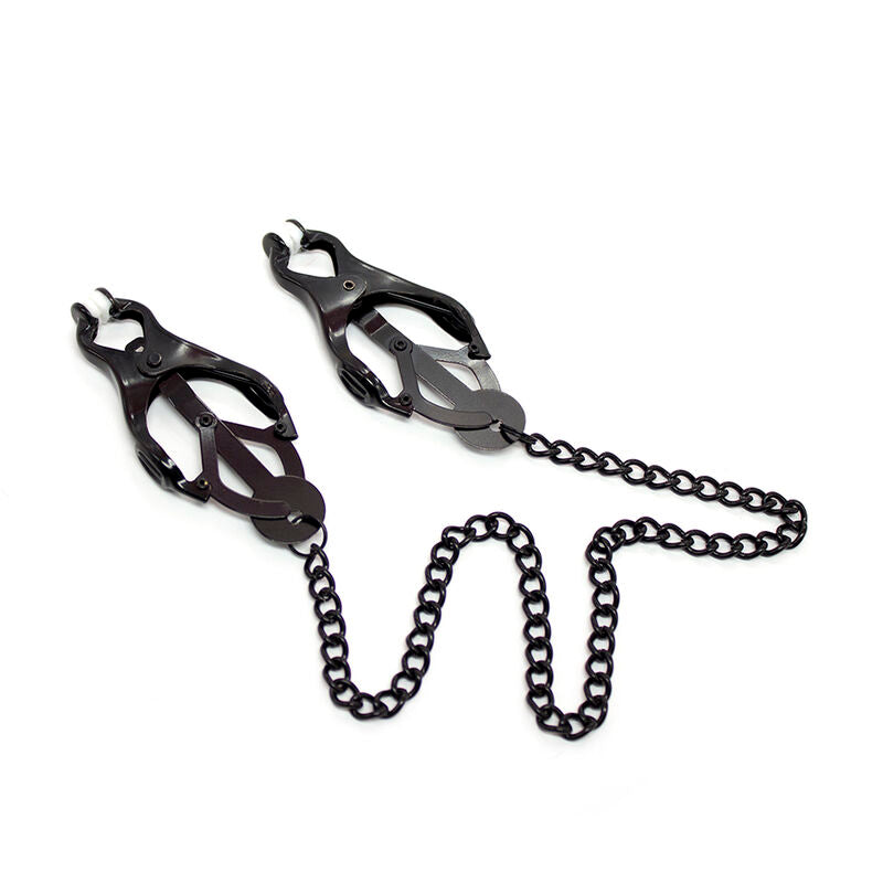 Ohmama Fetish Japanese Nipple Clamps With Black Chain