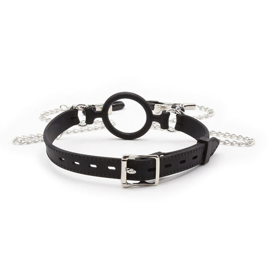Ohmama Fetish Ring Gag With Chains And Nipple Clamps
