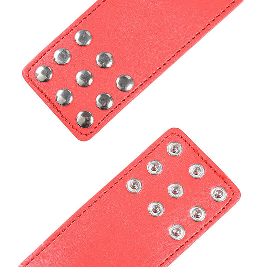 Ohmama Fetish Red Handcuffs With Snap Closure