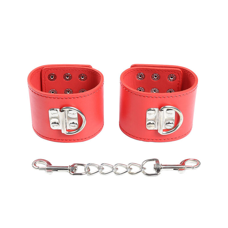 Ohmama Fetish Red Handcuffs With Snap Closure