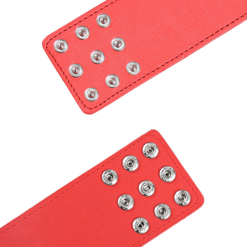 Ohmama Fetish Red Handcuffs With Snap Closure